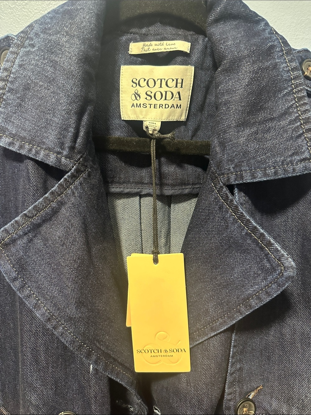 Scotch & Soda Dark Blue Double-Breasted Denim Jacket Sz M - Picture 7 of 10